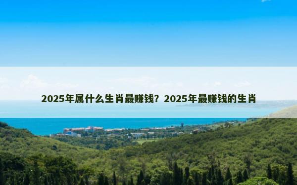 2025年属什么生肖最赚钱？2025年最赚钱的生肖