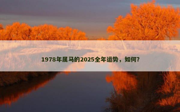 1978年属马的2025全年运势，如何？