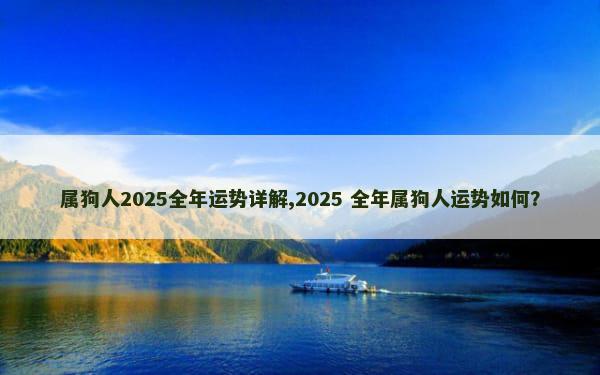 属狗人2025全年运势详解,2025 全年属狗人运势如何？