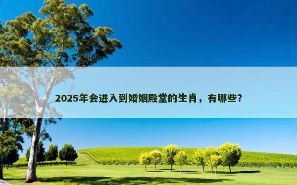 2025年会进入到婚姻殿堂的生肖，有哪些？