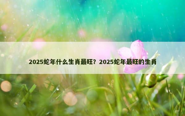 2025蛇年什么生肖最旺？2025蛇年最旺的生肖