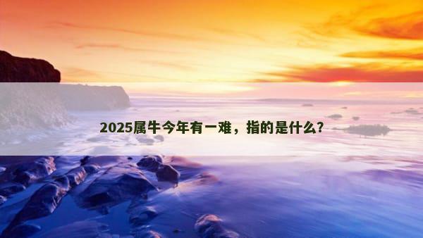 2025属牛今年有一难，指的是什么？