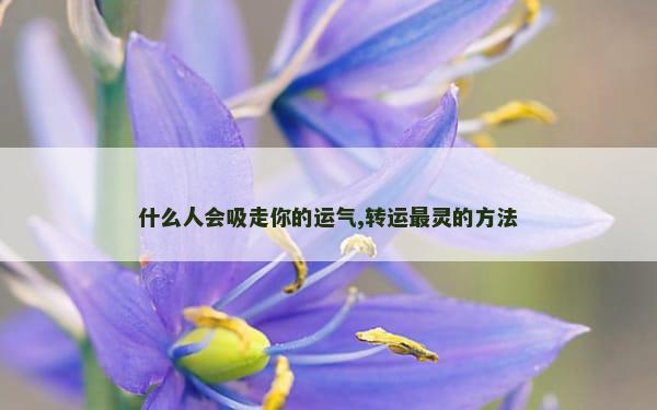 什么人会吸走你的运气,转运最灵的方法