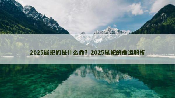 2025属蛇的是什么命？2025属蛇的命运解析