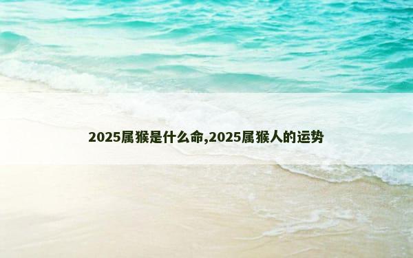 2025属猴是什么命,2025属猴人的运势