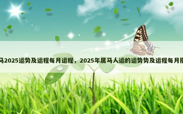 属马2025运势及运程每月运程，2025年属马人运的运势势及运程每月指南