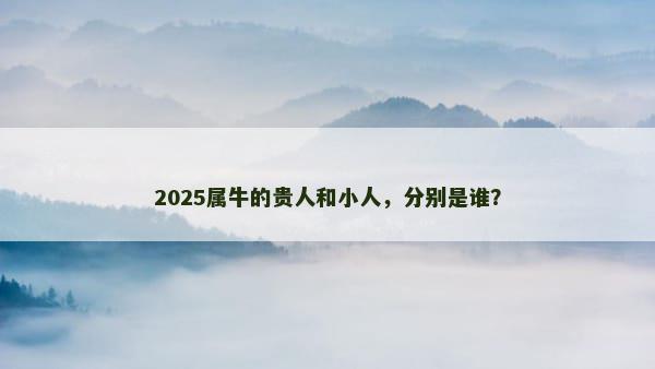 2025属牛的贵人和小人，分别是谁？