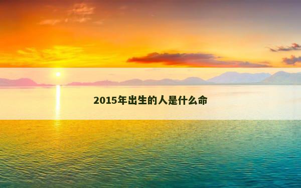 2015年出生的人是什么命