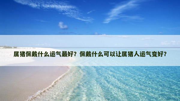 属猪佩戴什么运气最好？佩戴什么可以让属猪人运气变好？