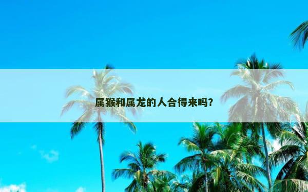 属猴和属龙的人合得来吗？