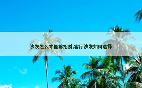 沙发怎么才能够招财,客厅沙发如何选择