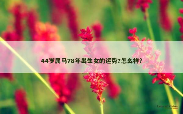 44岁属马78年出生女的运势?怎么样？