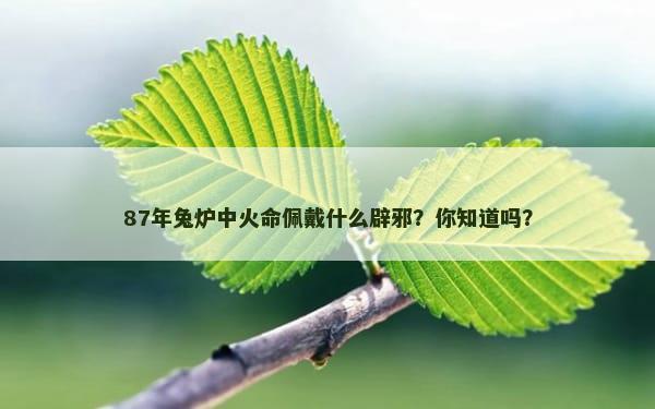 87年兔炉中火命佩戴什么辟邪？你知道吗？