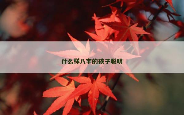 什么样八字的孩子聪明