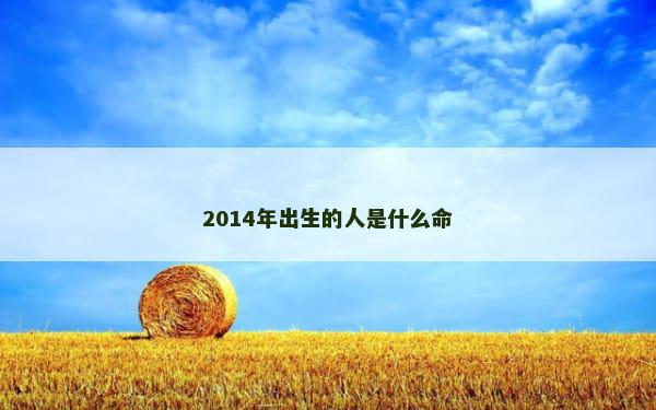 2014年出生的人是什么命