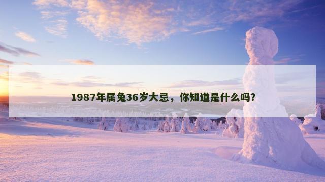 1987年属兔36岁大忌，你知道是什么吗？