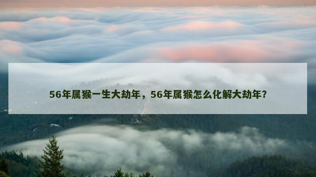 56年属猴一生大劫年，56年属猴怎么化解大劫年？