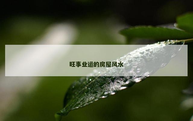 旺事业运的房屋风水