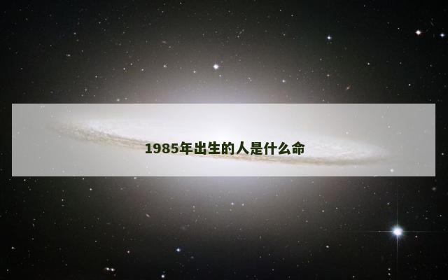 1985年出生的人是什么命