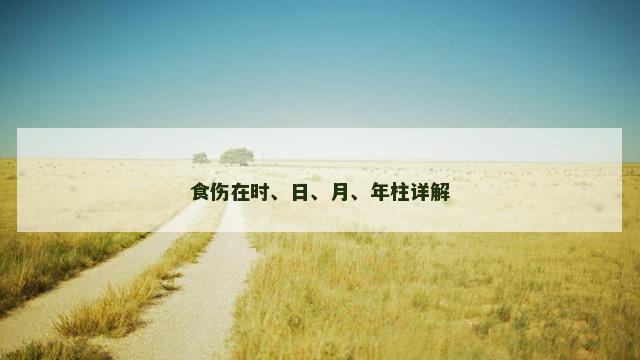 食伤在时、日、月、年柱详解