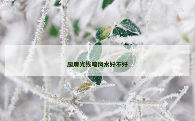 厨房光线暗风水好不好