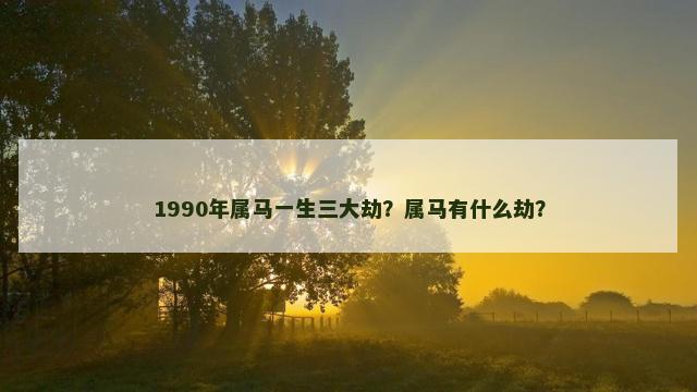 1990年属马一生三大劫？属马有什么劫？